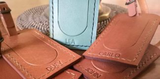 leather luggage tag