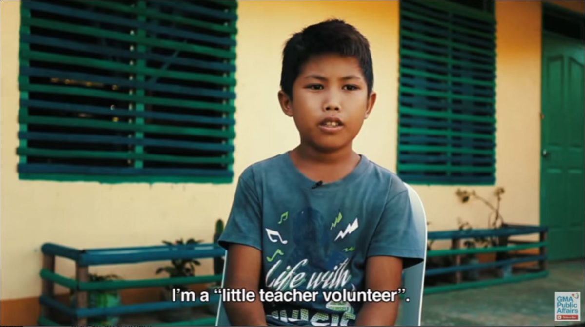 12-year-old volunteer teacher Dagul