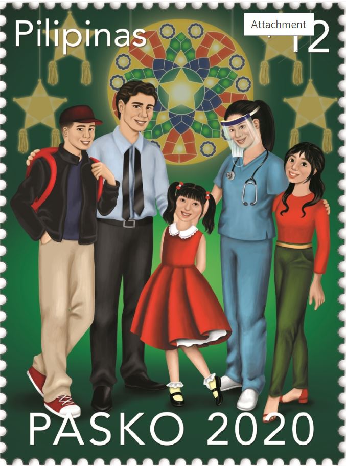 Filipino family Christmas Philippine postal stamps