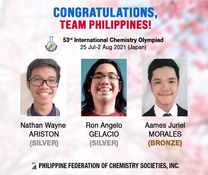 Team Philippines Japan's International Chemistry Olympiad